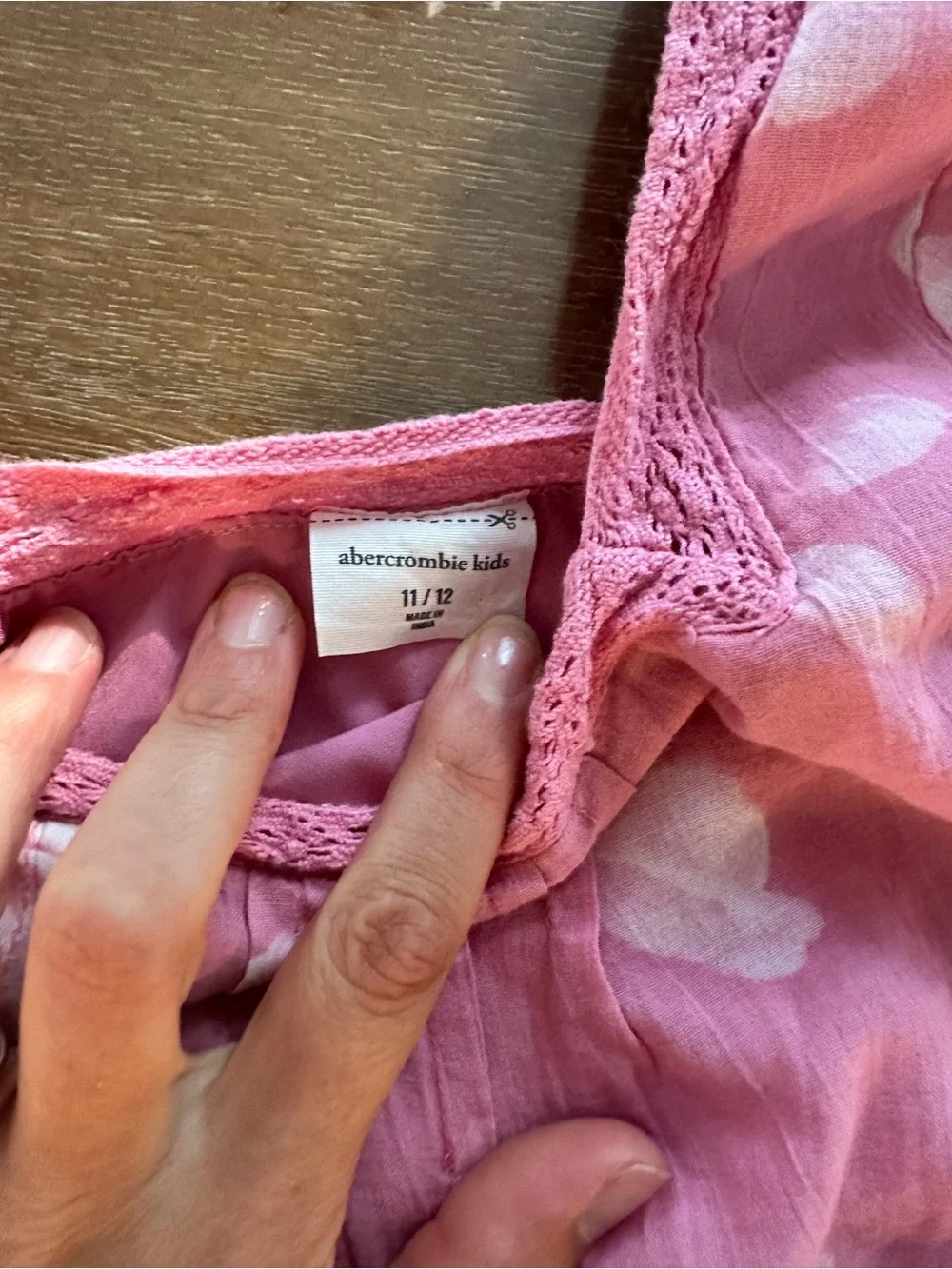 abercrombie kids Pink Floral Flutter Sleeve Crop Top